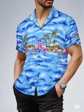 KY’s Flamingo Paradise Cotton Shirt – Authentic Hawaiian Print | Men’s Aloha Button-Down
