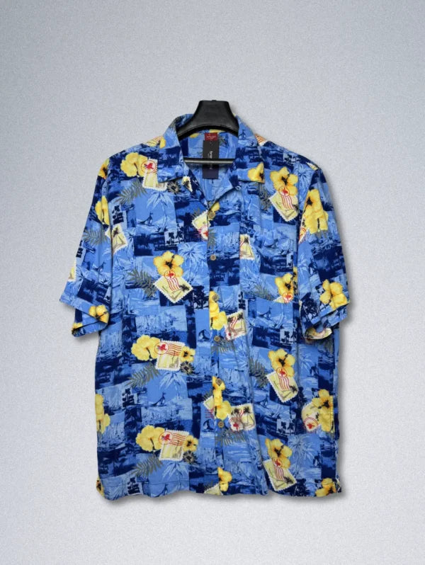Junction West Rayon Shirt – Men’s Abstract Print Button-Down | Retro Geometric Style
