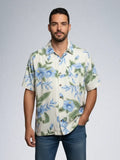 Havana Jack’s Cafe Hawaiian Shirt – Men’s Blue Hibiscus Rayon Button-Down