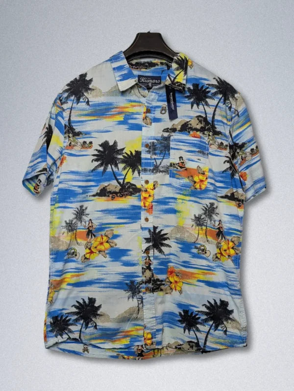 Rumors Hawaiian Shirt – Men’s Painterly Tropical Print | Cotton Button-Down