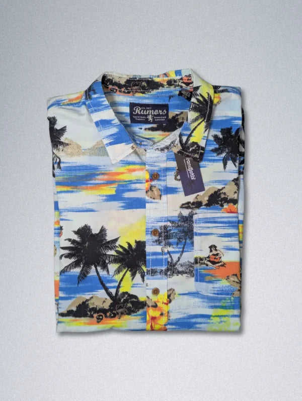 Rumors Hawaiian Shirt – Men’s Painterly Tropical Print | Cotton Button-Down