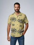 UNIONBAY Cotton Shirt – Men’s Tropical Floral Print | Yellow Button-Down