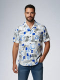 Pineapple Connection Rayon Shirt – Men’s Abstract Tiki & Surfboard Print