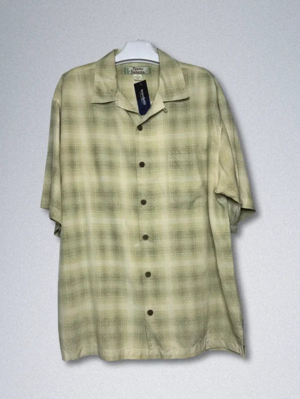Tommy Bahama 100% Silk Shirt – Men’s Plaid Button-Down