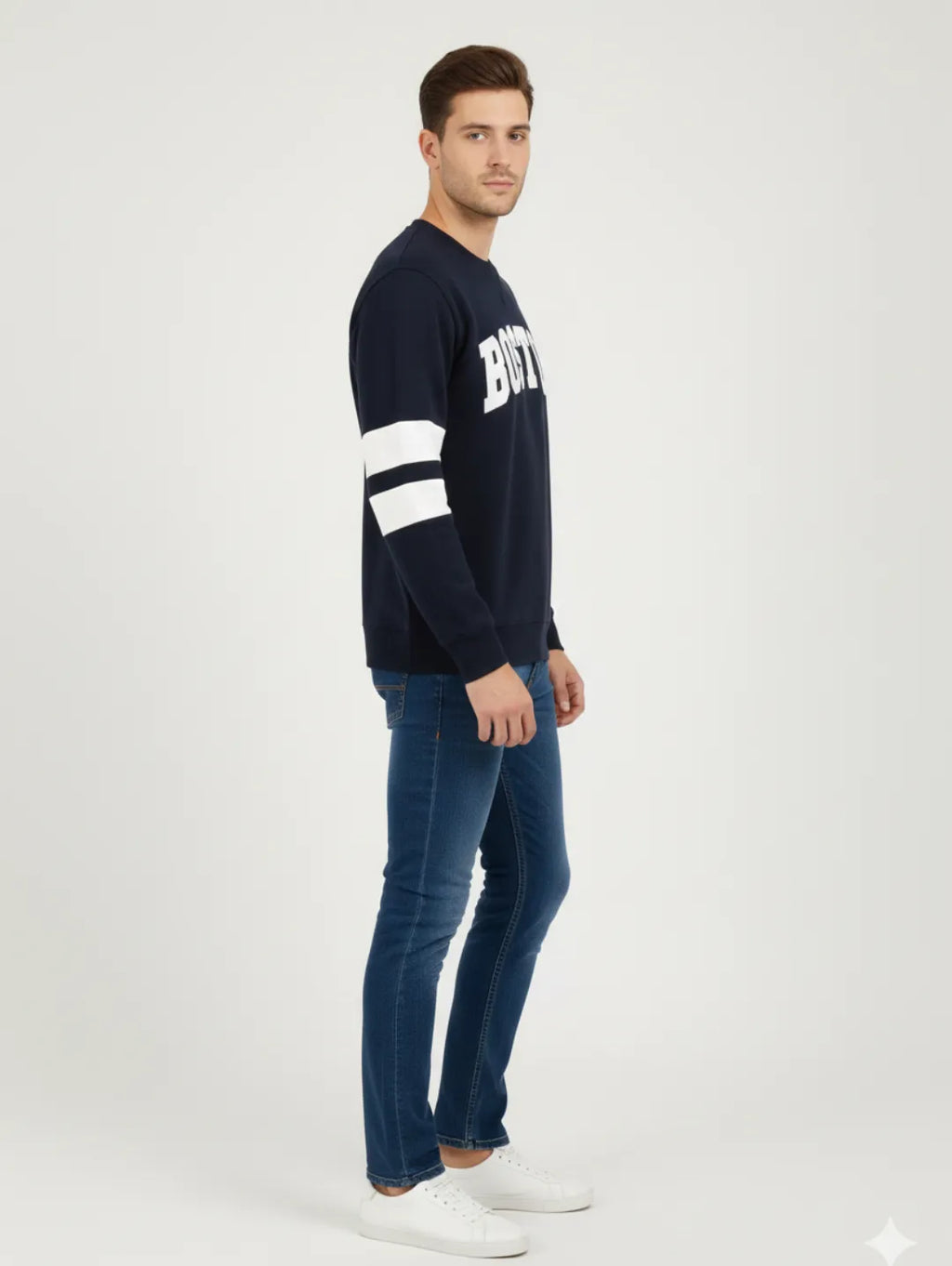 Men's Navy Blue Boston Sweatshirt