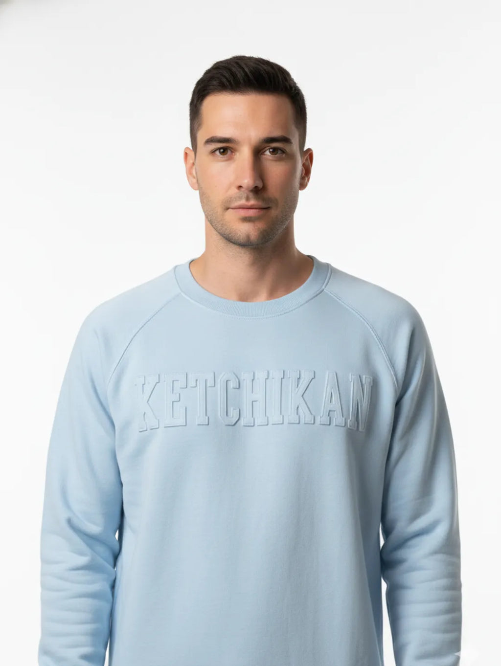 Men’s Light Blu Embossed Sweatshirt by Vilani