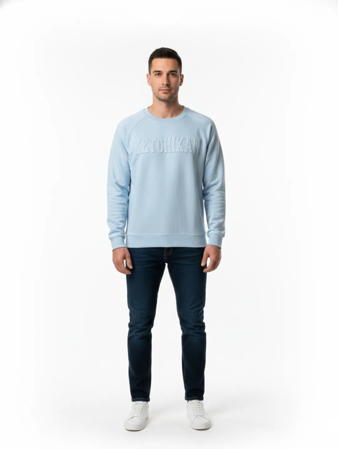 Men’s Light Blu Embossed Sweatshirt by Vilani