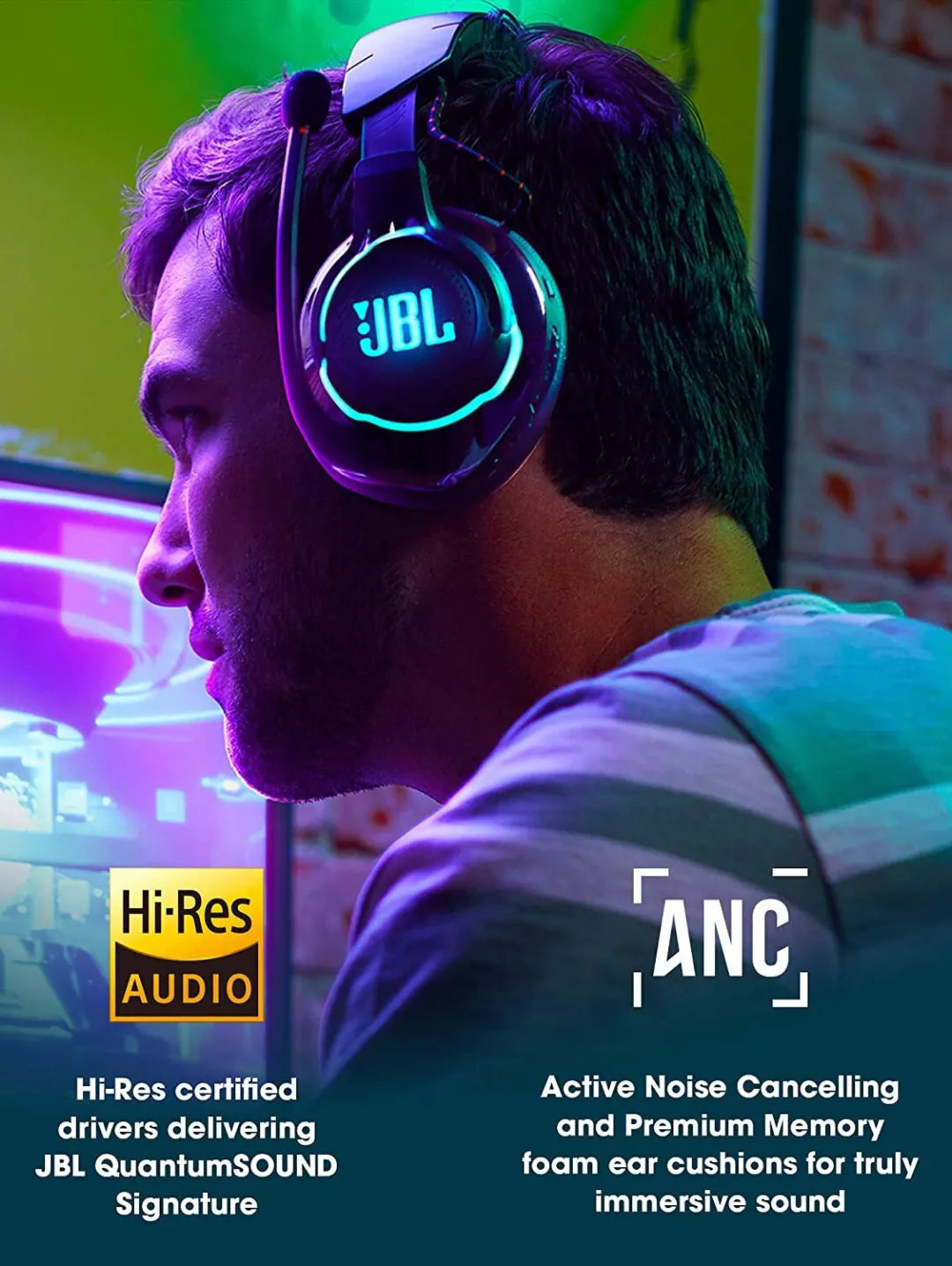 JBL Quantum 800 Wireless Gaming Headset – Hi-Res Audio & ANC