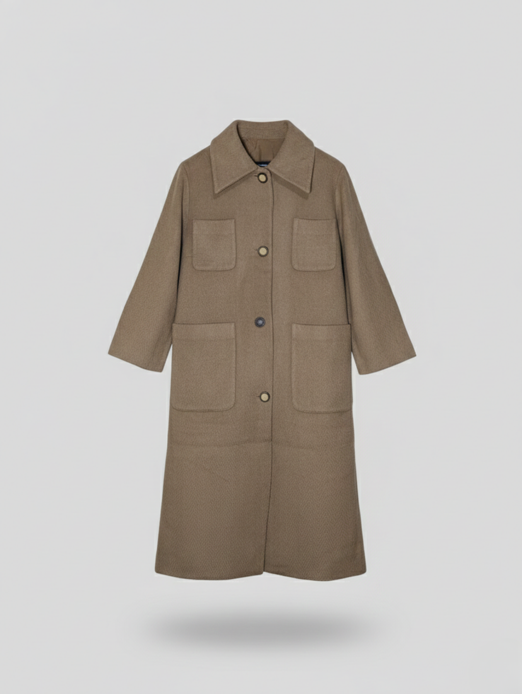 Custome Made Women's Wool Long Coat Brown