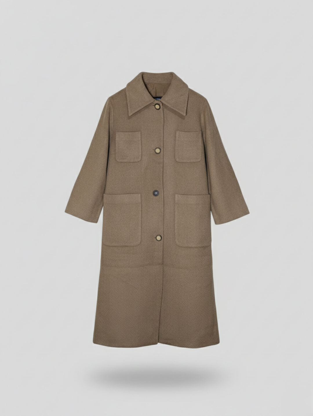 Custome Made Women's Wool Long Coat Brown