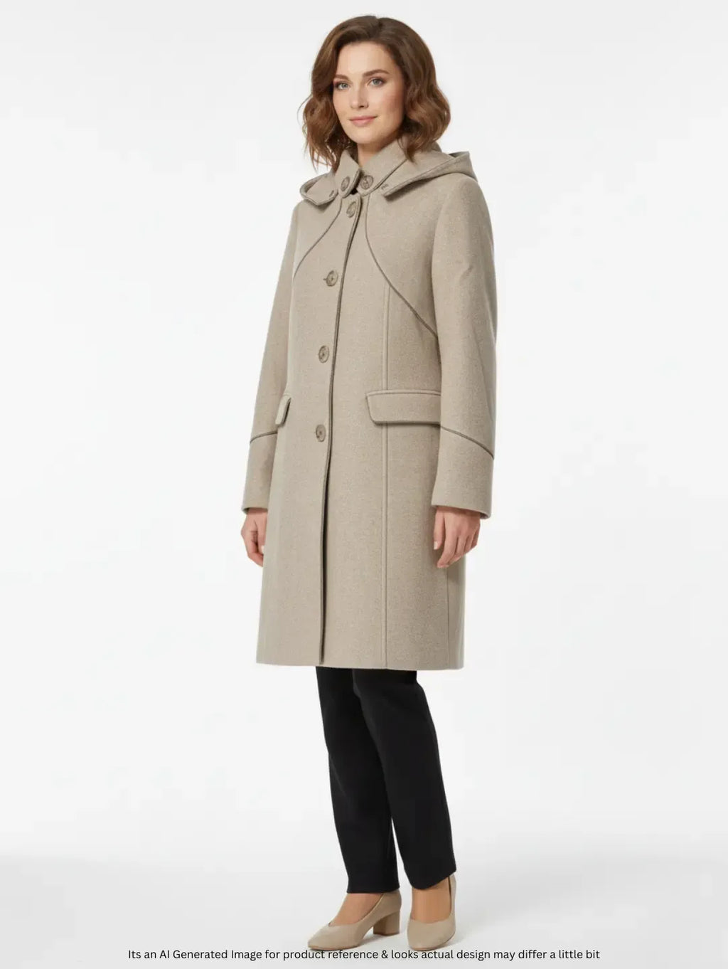 Women's Monica Wool Coat with Hood