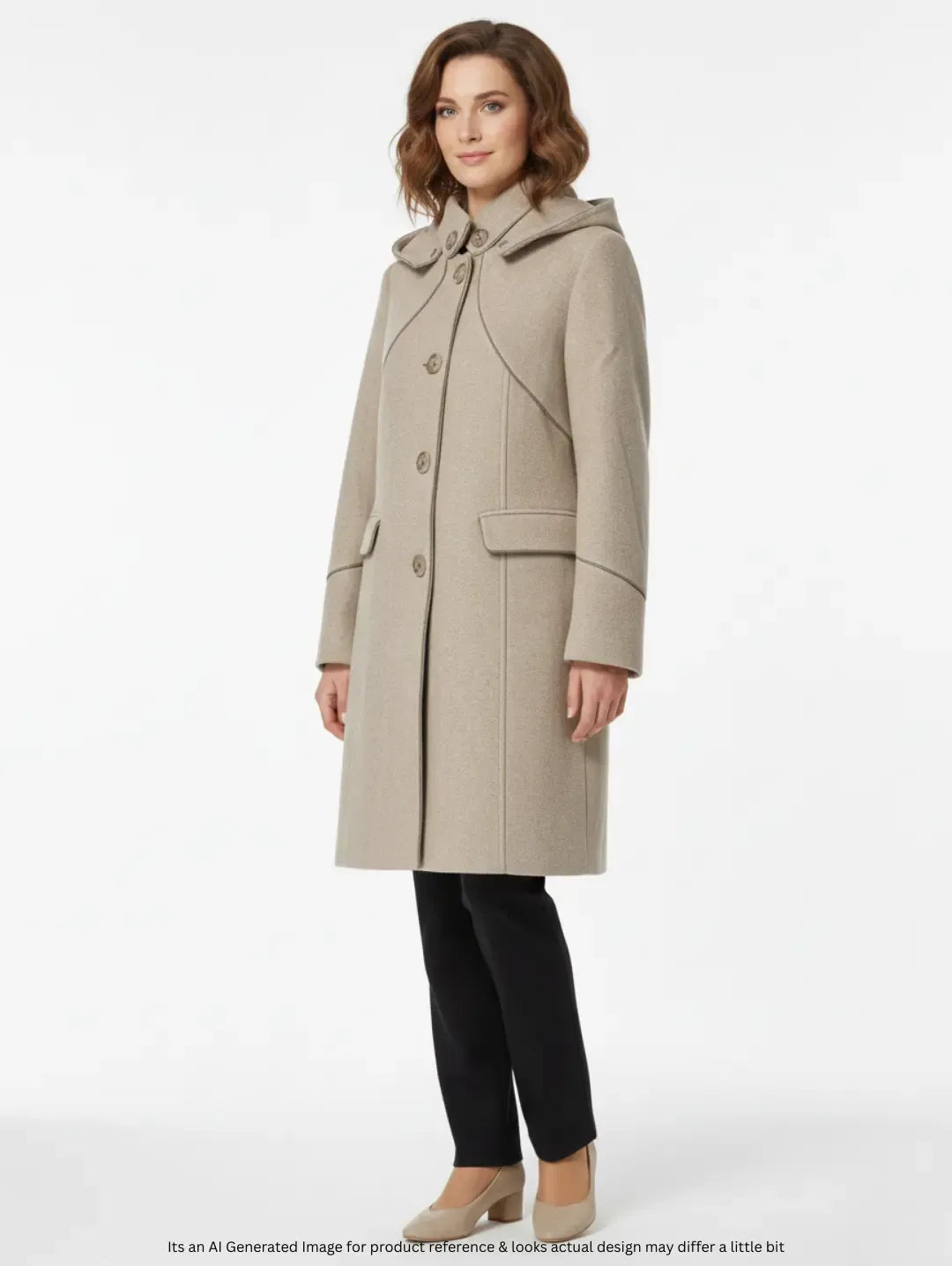 Women's Monica Wool Coat with Hood