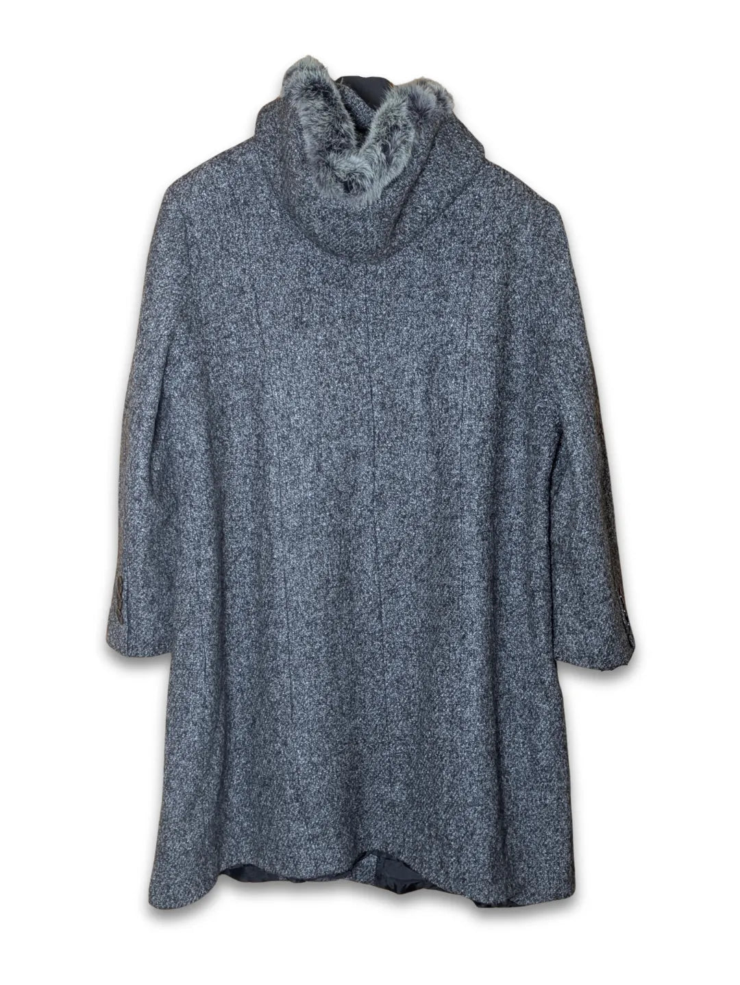Rock Women's Wool Long Coat with Hood