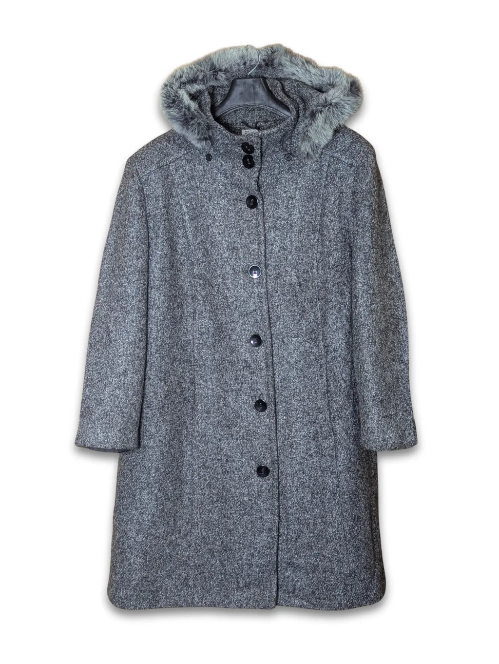 Rock Women's Wool Long Coat with Hood