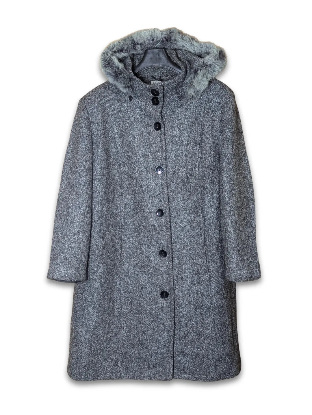 Rock Women's Wool Long Coat with Hood