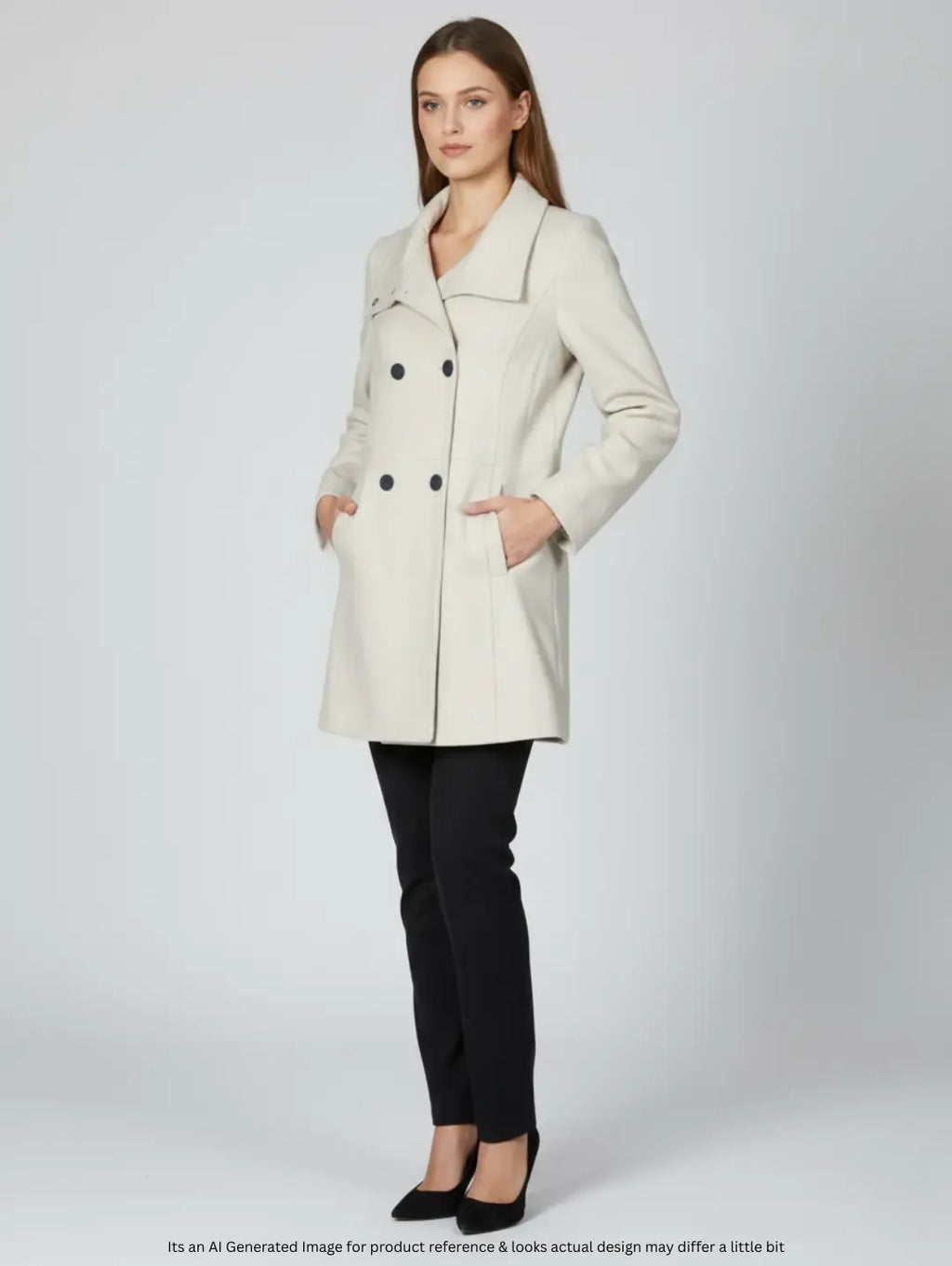 YFL Women's Wool Mid Long Coat