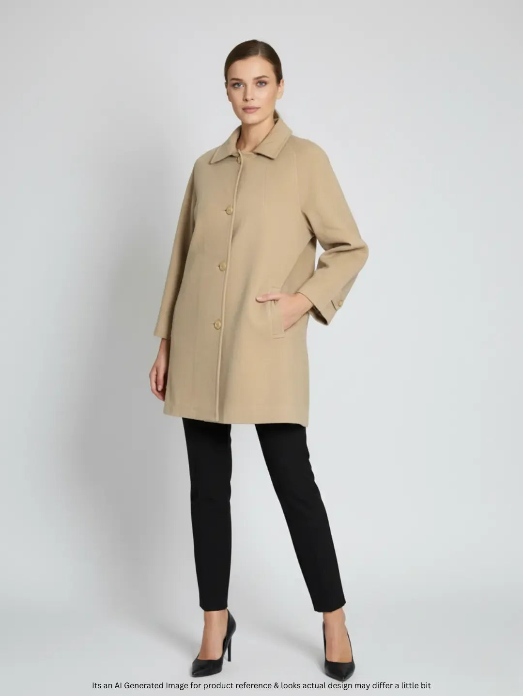 Lady Line Women's Wool Mid Long Coat