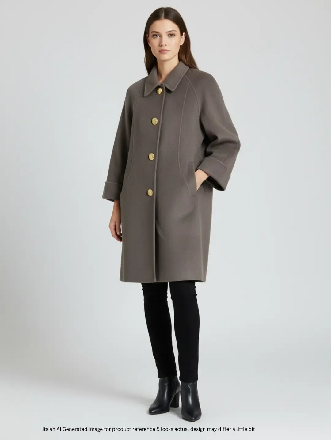 Korean Women's Wool Mid Long Coat