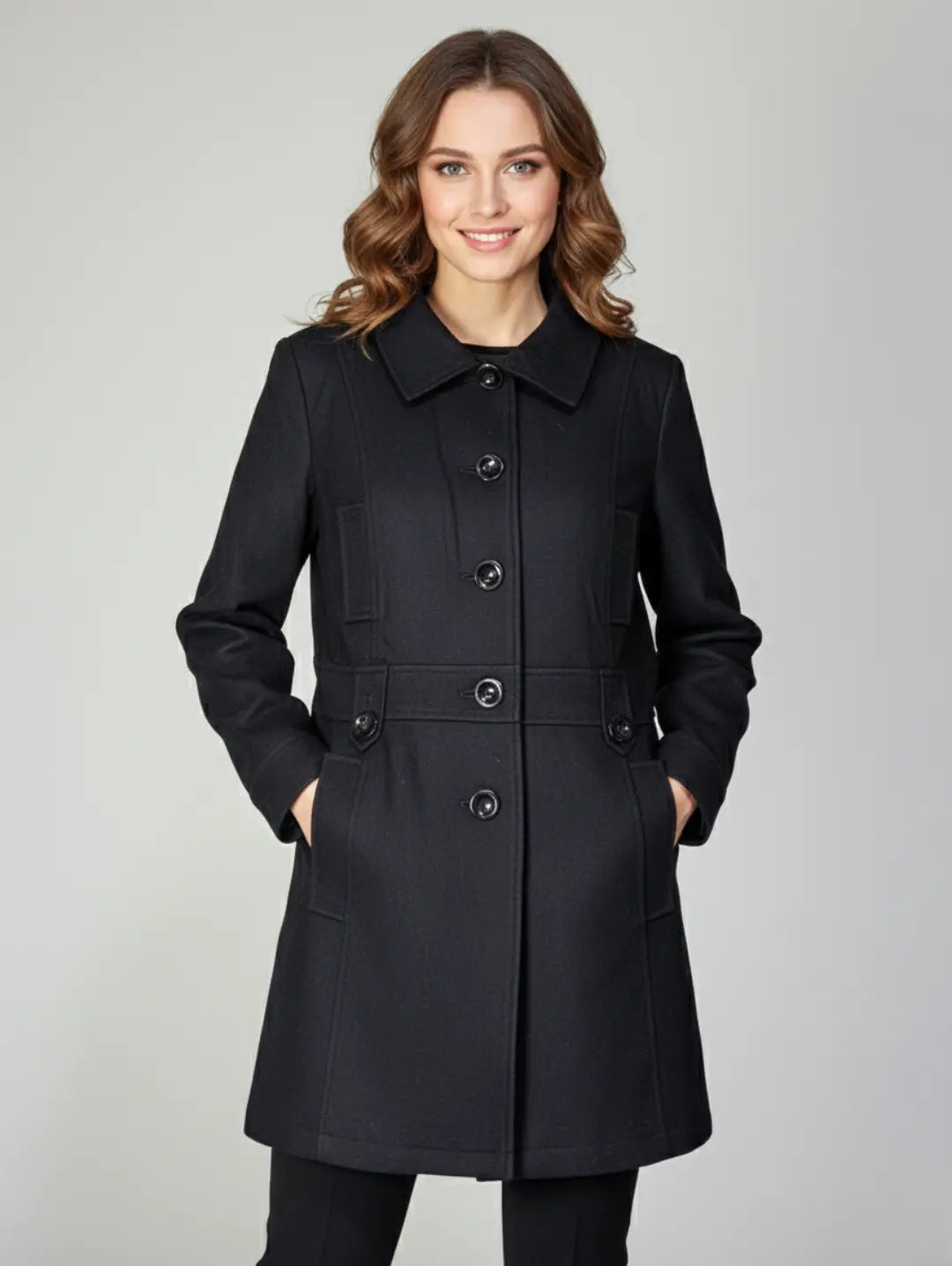 She Women's Wool Mid Long Coat