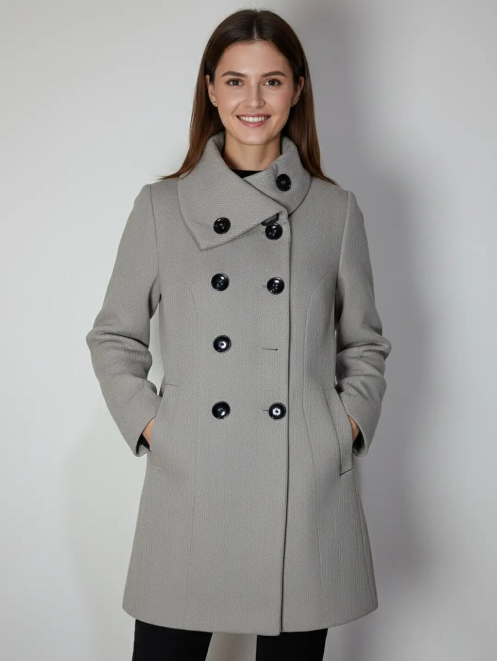 YOLA Women's Wool Mid Long Coat