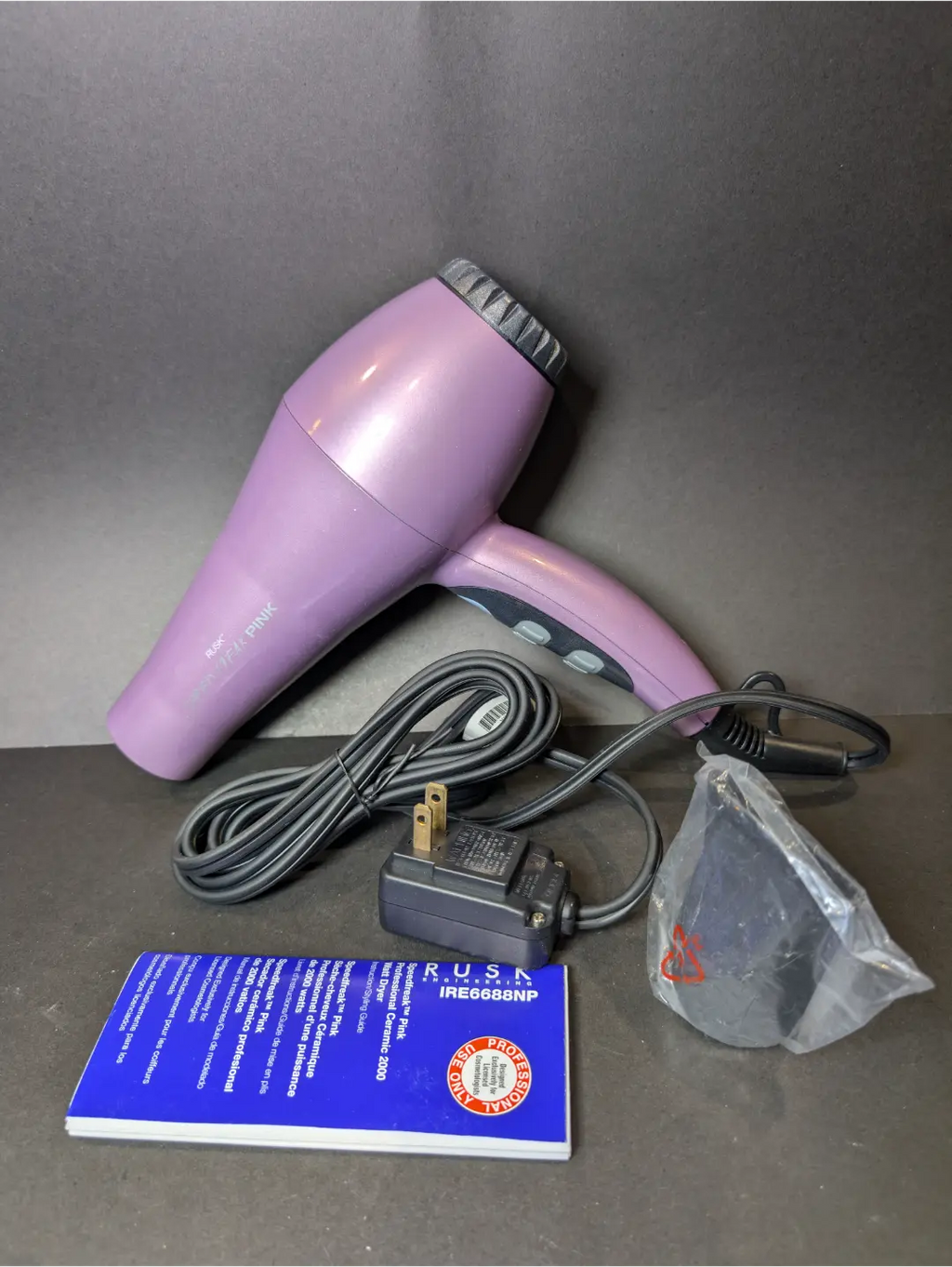 RUSK Speed Freak Pink Professional 2000 Watt Tourmaline Ceramic Dryer