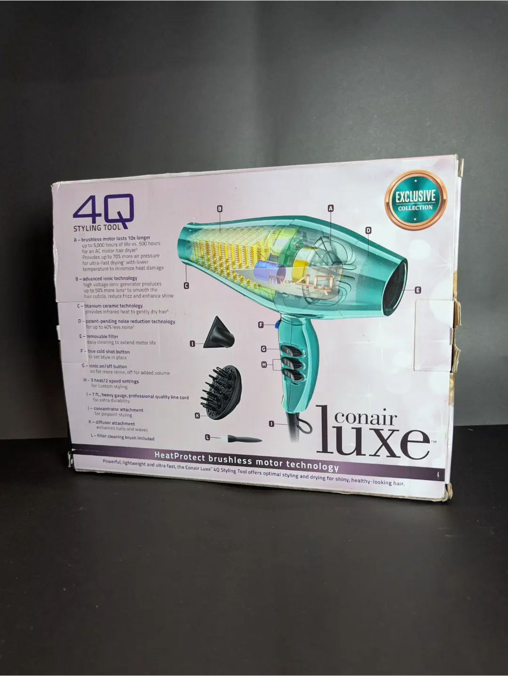 Conair Luxe™ 4Q Styling Tool (Heat Protect Brushless Motor Technology)