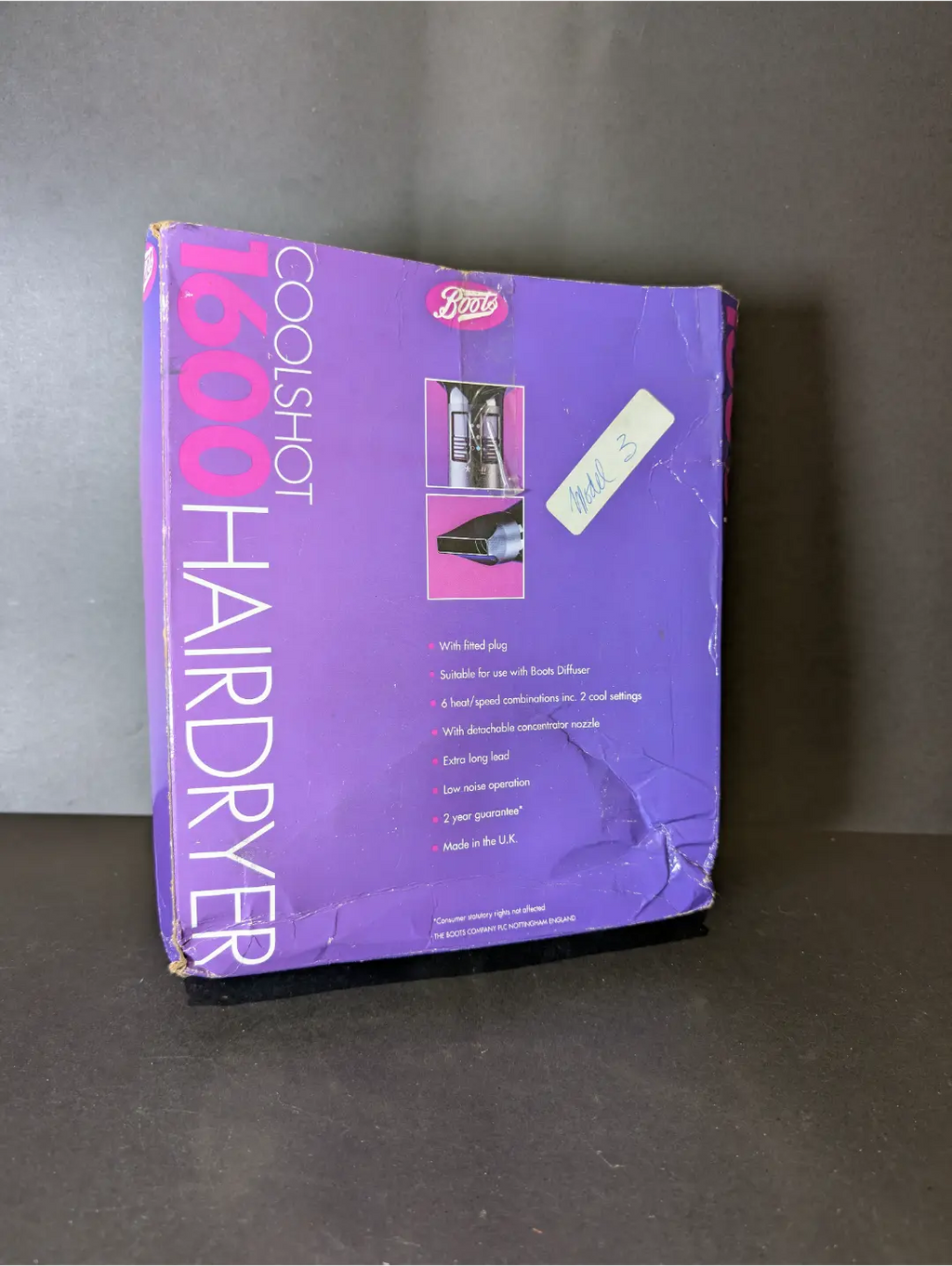 Boots 1600W Compact Hair Dryer with Cool Shot-Made in UK