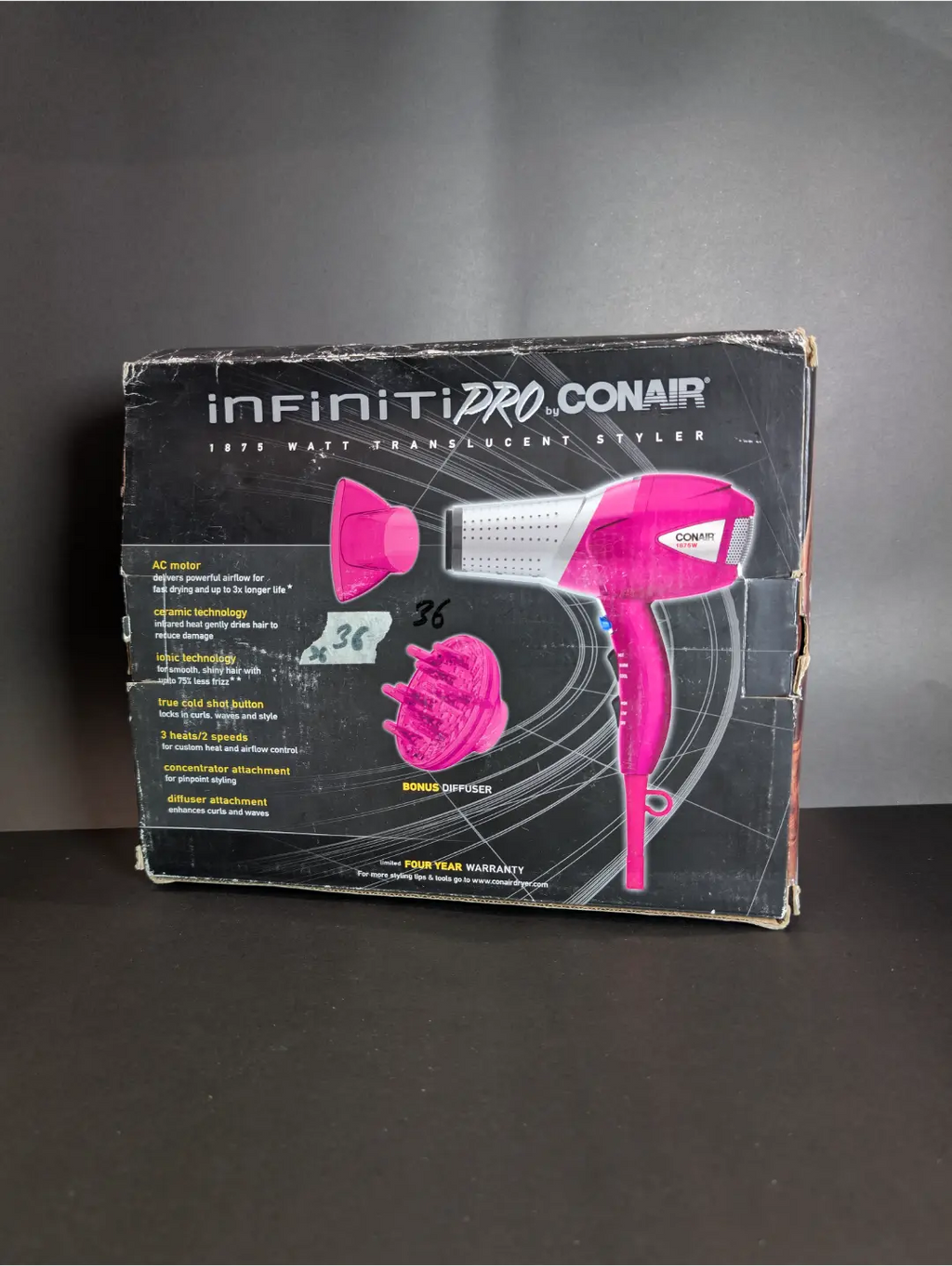 InfinitiPro by Conair 1875W Translucent Styler Hair Dryer