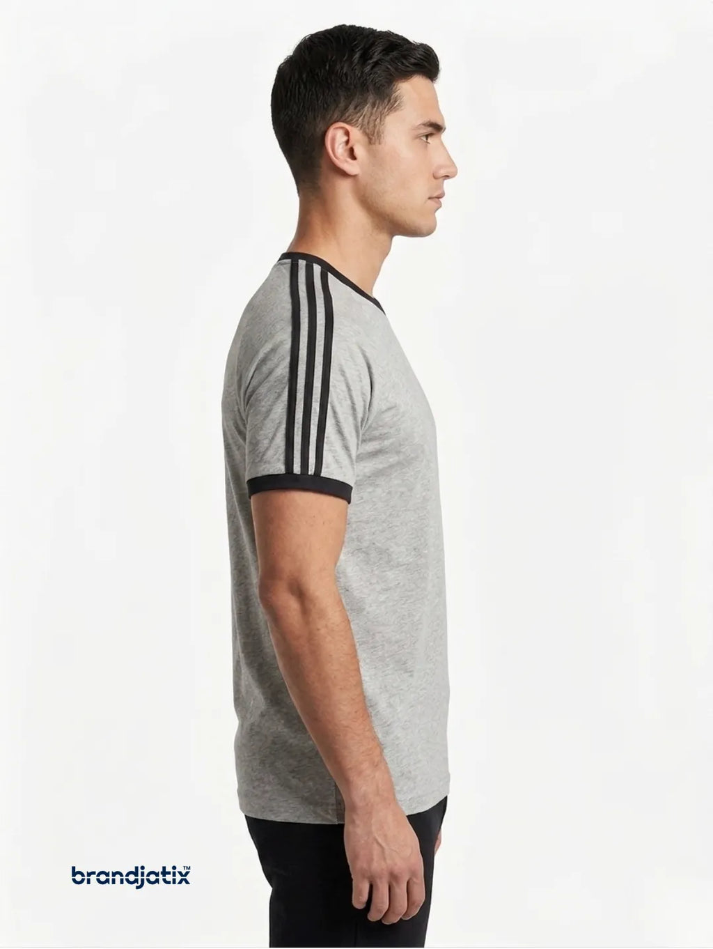 Adidas 3 Strips Men's T Shirt-Grey