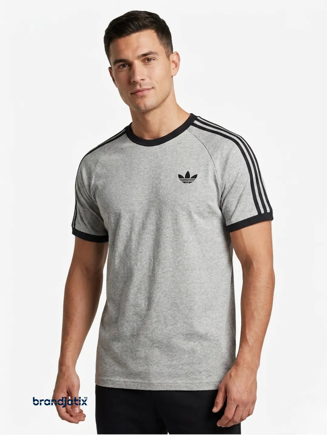 Adidas 3 Strips Men's T Shirt-Grey