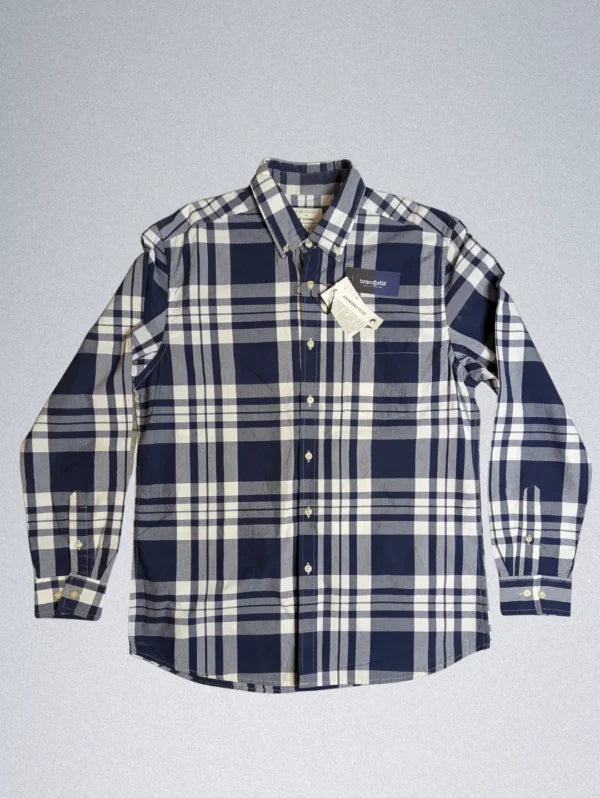 Cortefiel Casual Shirt for Men Blue Checked Pattern