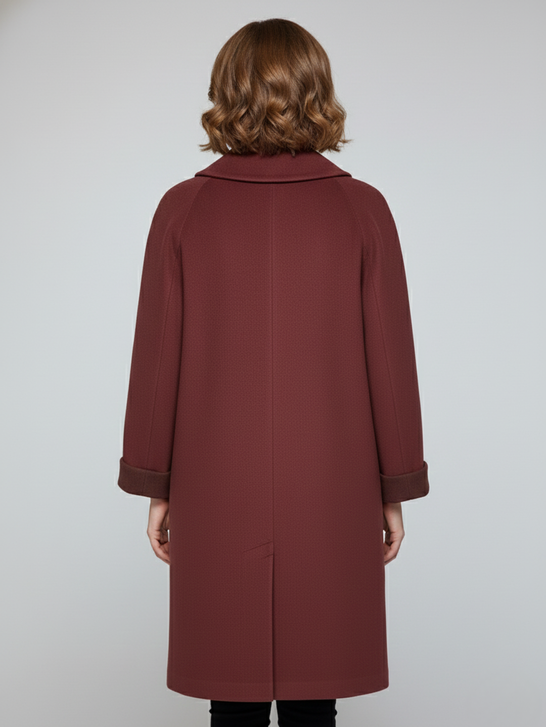 Delia Women's Wool Long Coat - Woven in Italy