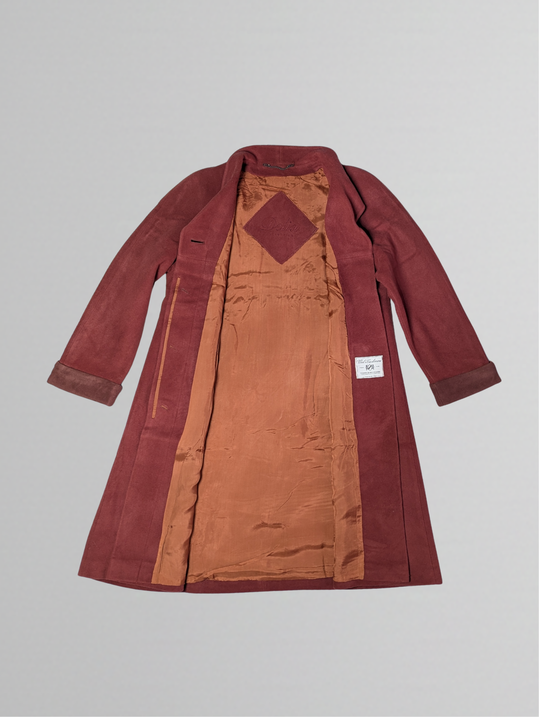Delia Women's Wool Long Coat - Woven in Italy