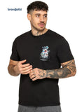 Enzo Arrigo Graphic Floral Men's T-Shirt - Black