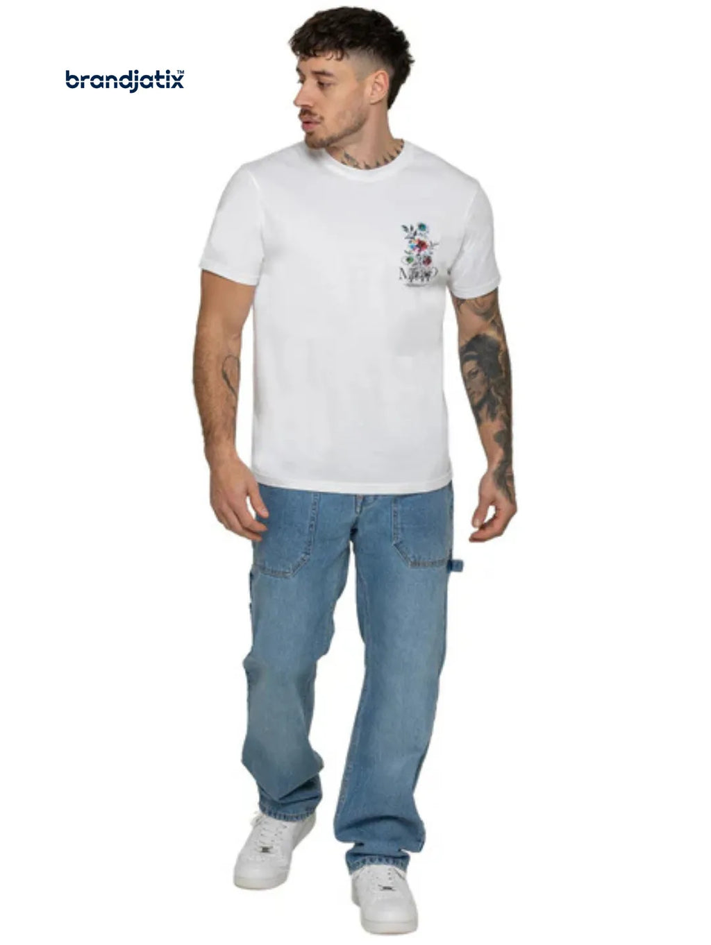 Enzo Arrigo Graphic Floral Men's T-Shirt - White