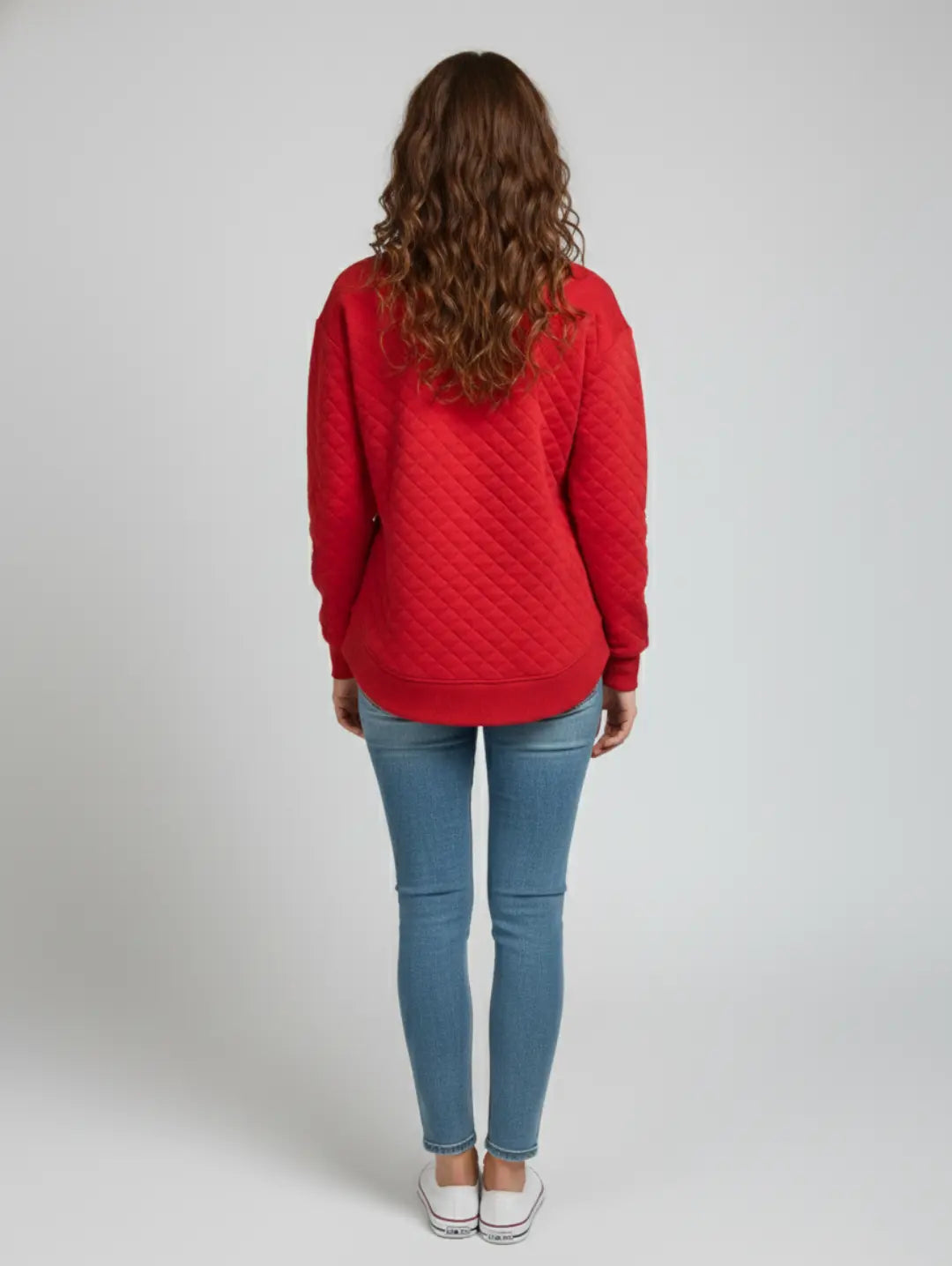 Women's Red quilted Sweatshirt Georgia