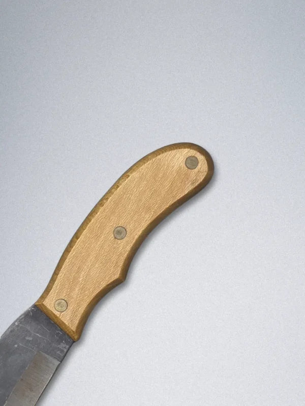 Handmade Forged Steel Knife with Wooden Handle & Leather Sheath