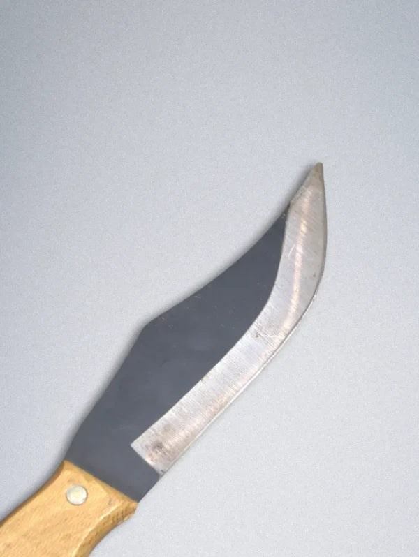 Handmade Forged Steel Knife with Wooden Handle & Leather Sheath
