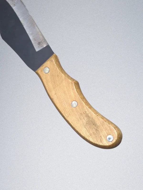 Handmade Forged Steel Knife with Wooden Handle & Leather Sheath
