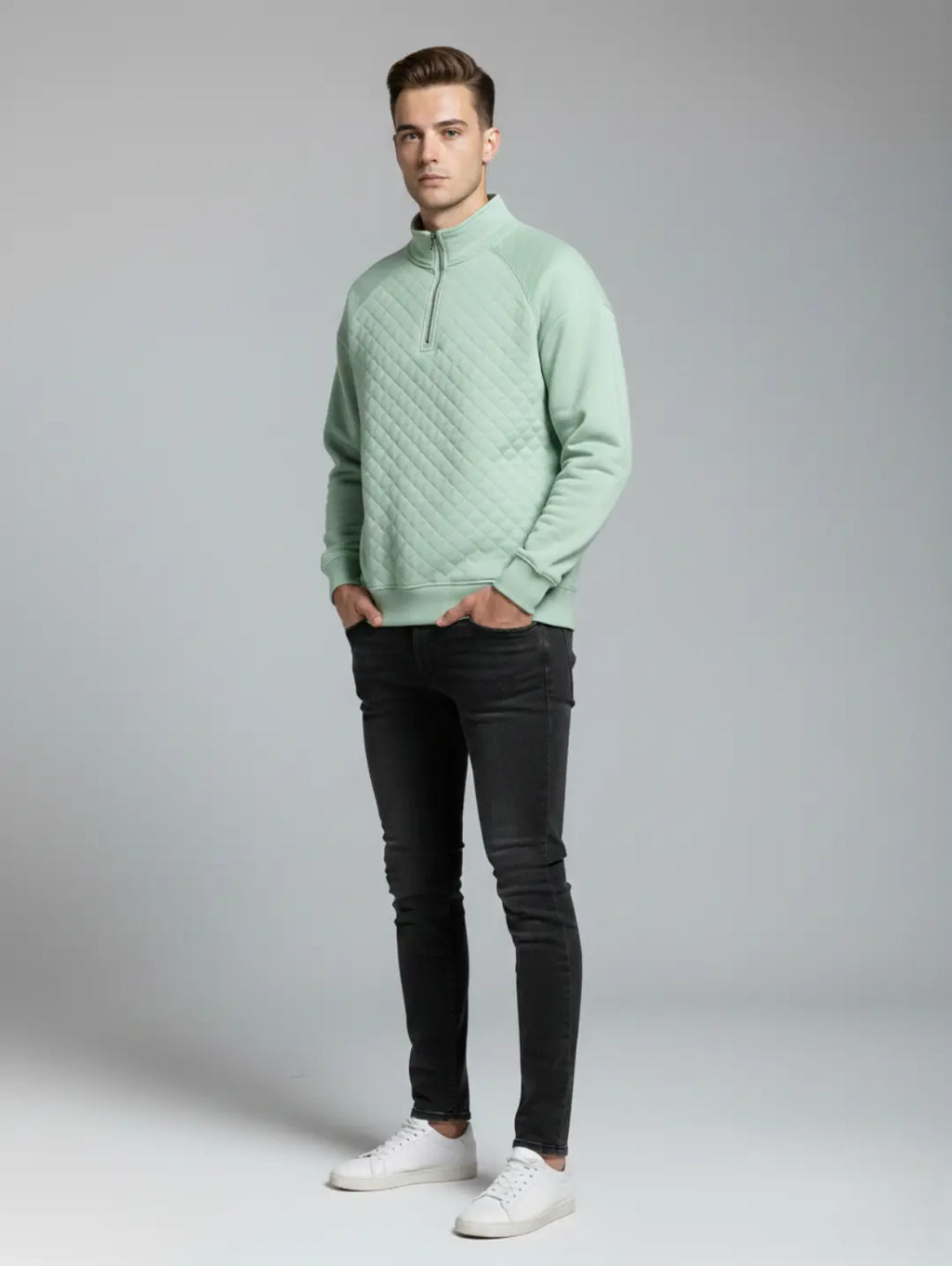 Men’s Quilted Quarter Zip Sweat