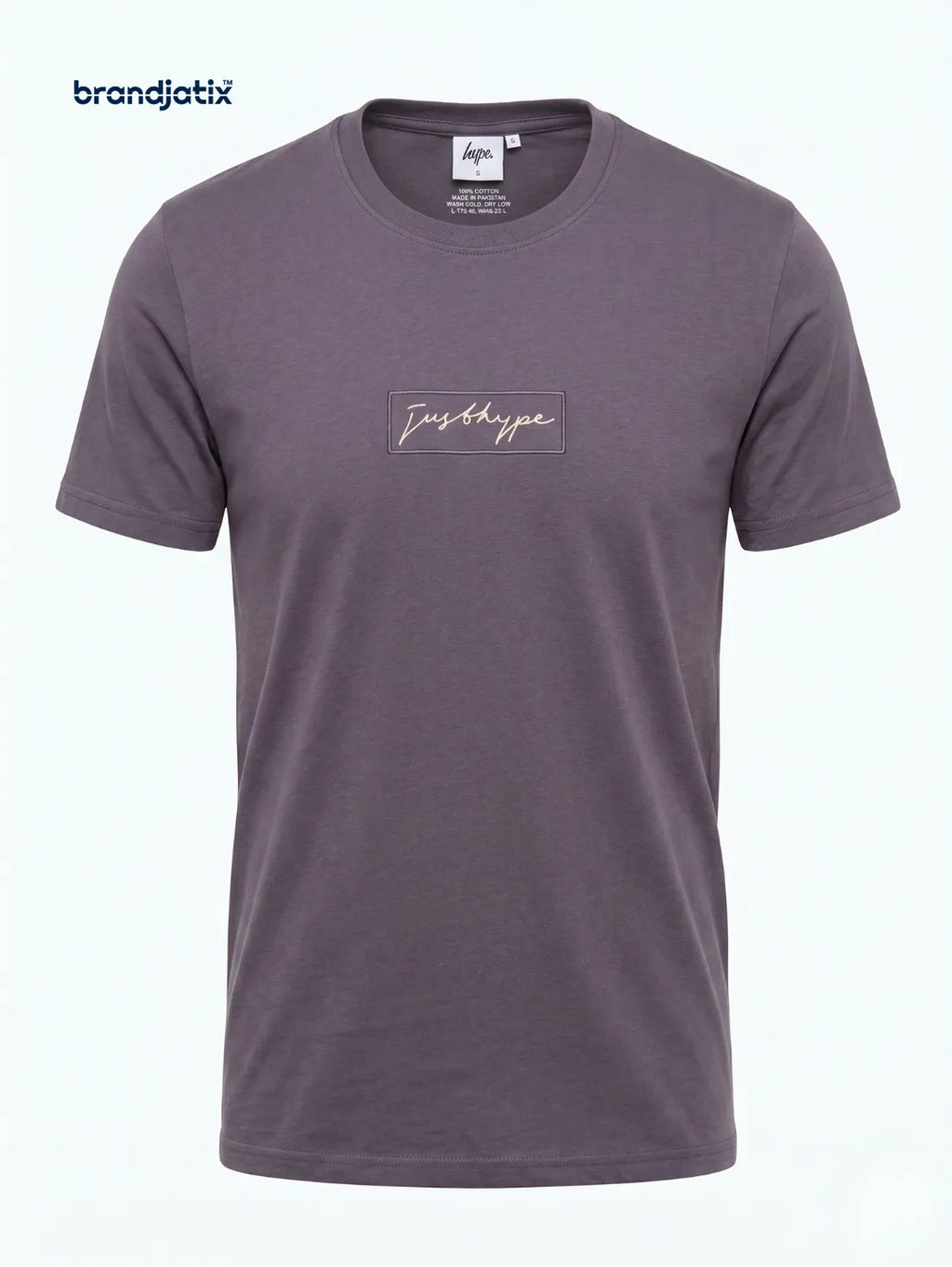 JustHype Men’s Essential Script T-Shirt | Charcoal Grey