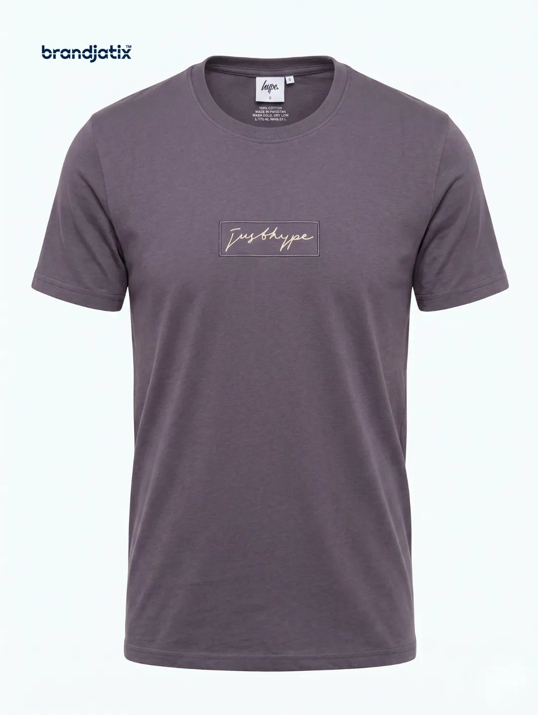 JustHype Men’s Essential Script T-Shirt | Charcoal Grey