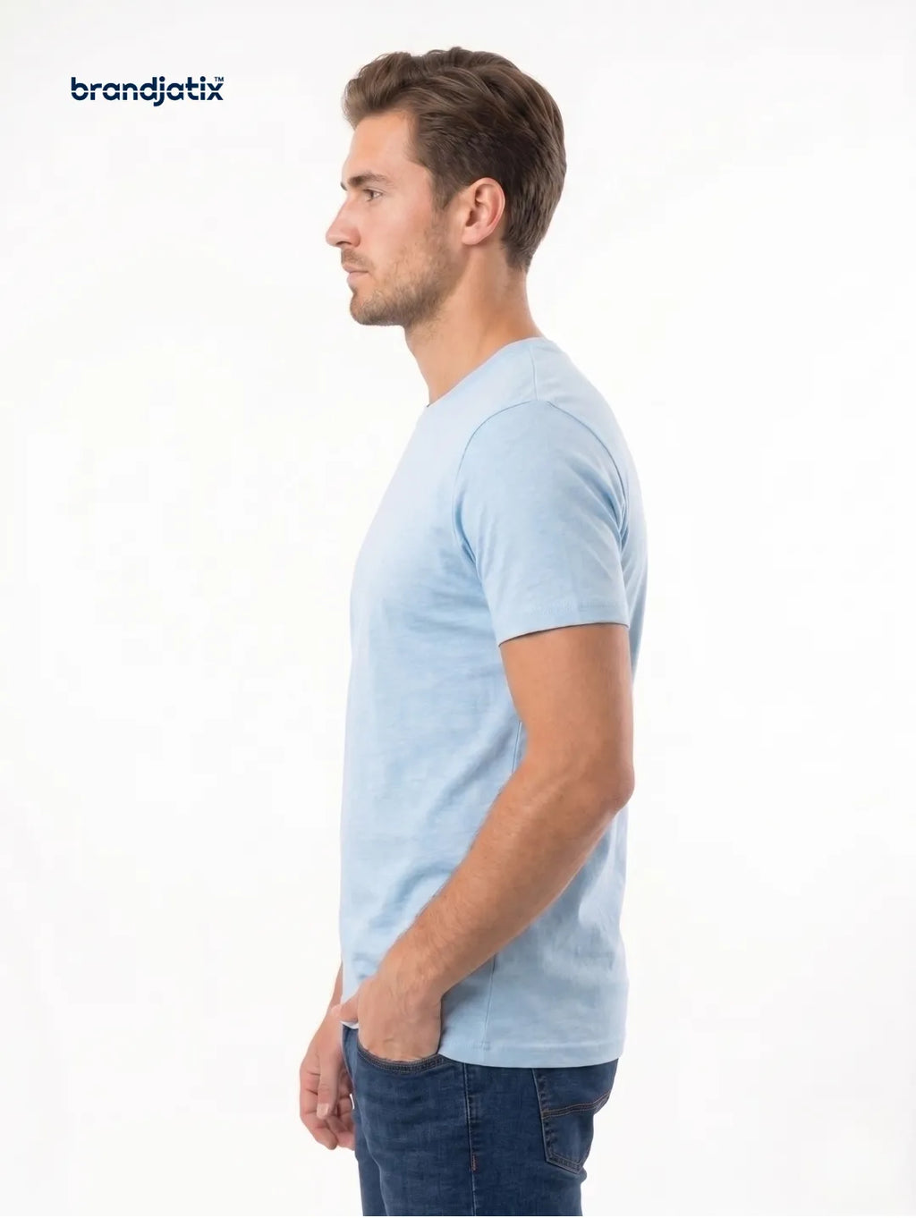 JustHype Men’s Essential Script T-Shirt | Sky Blue