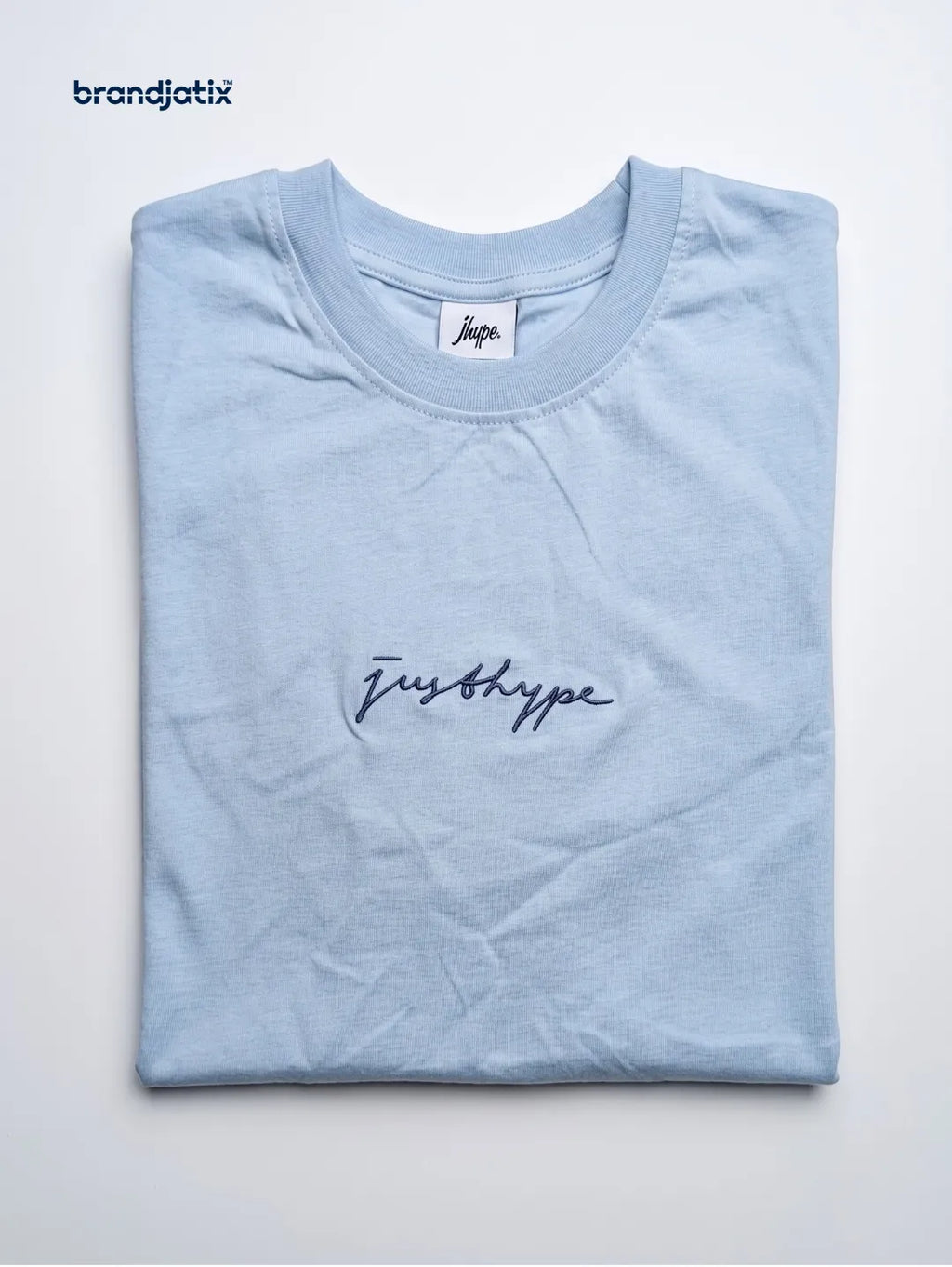 JustHype Men’s Essential Script T-Shirt | Sky Blue