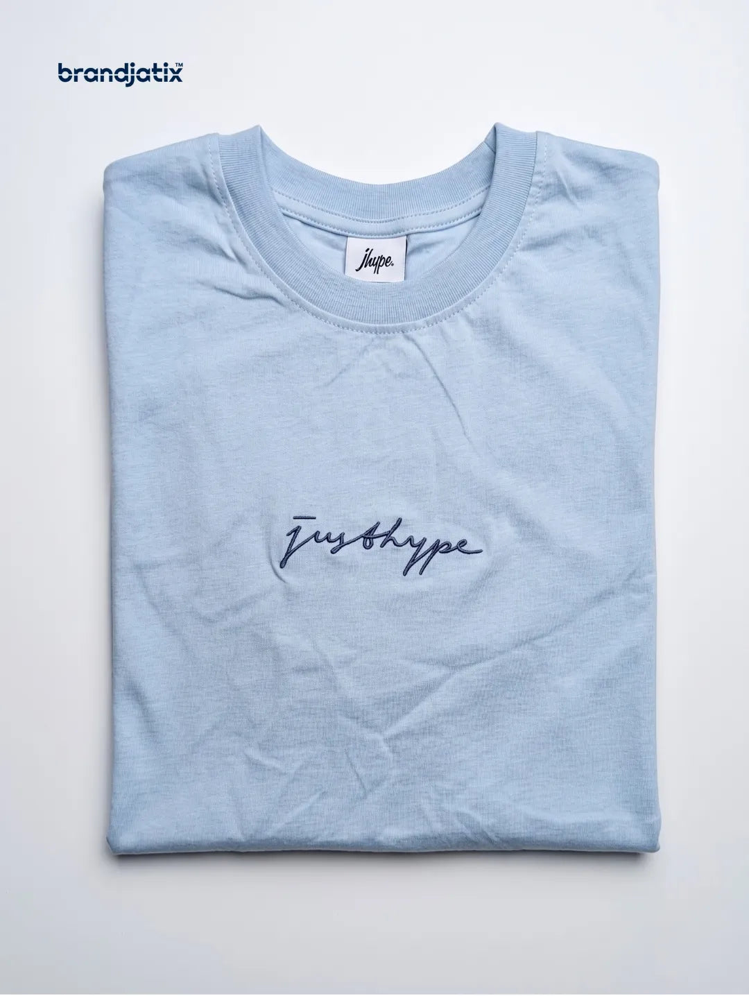 JustHype Men’s Essential Script T-Shirt | Sky Blue