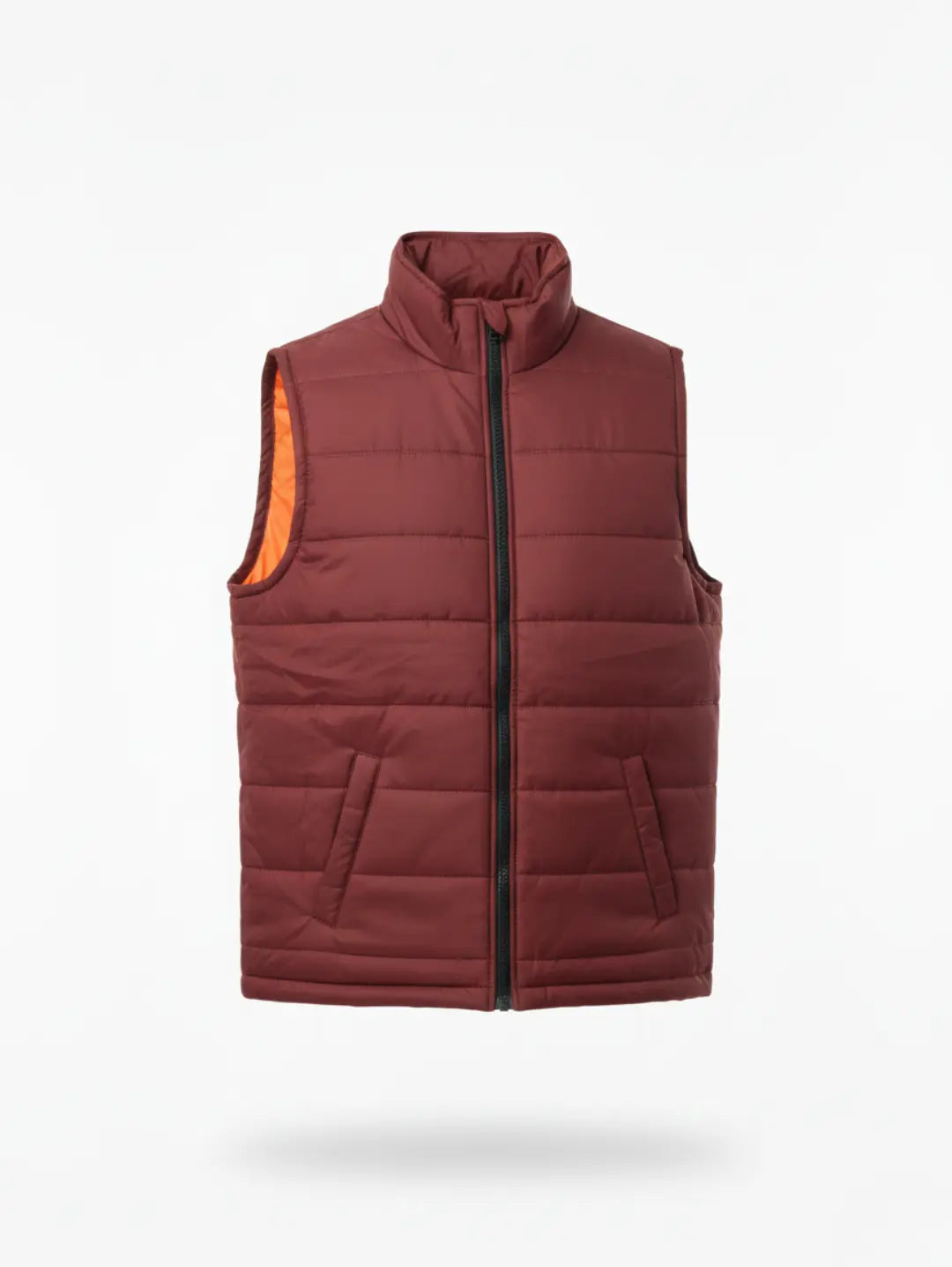 JB Men's Sleeveless Puffer Maroon Jacket