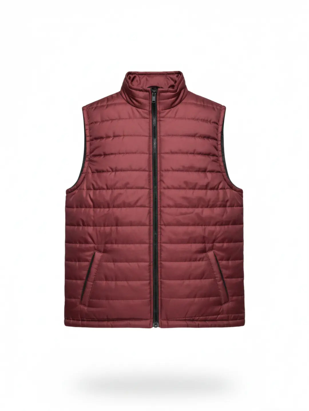 JB Men's Sleeveless Puffer Maroon Jacket