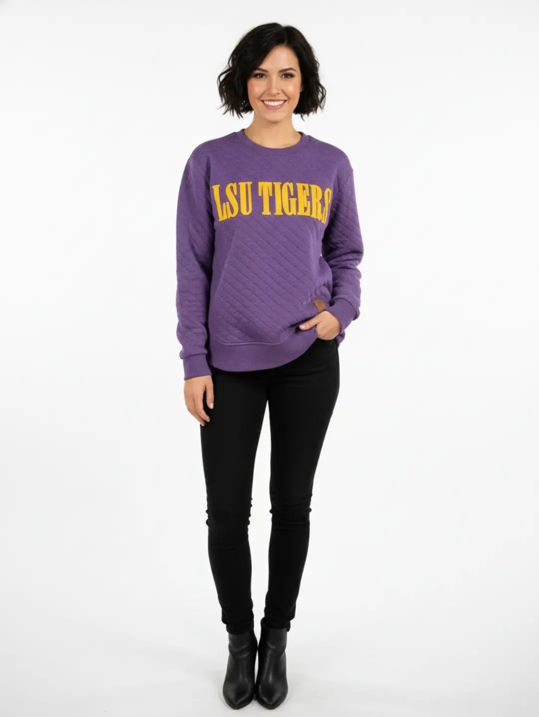 Women's Quilted Sweatshirt Purple