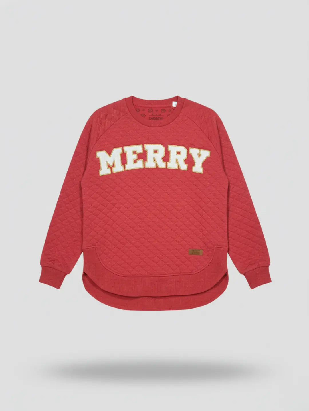 Women's Red quilted Sweatshirt Merry