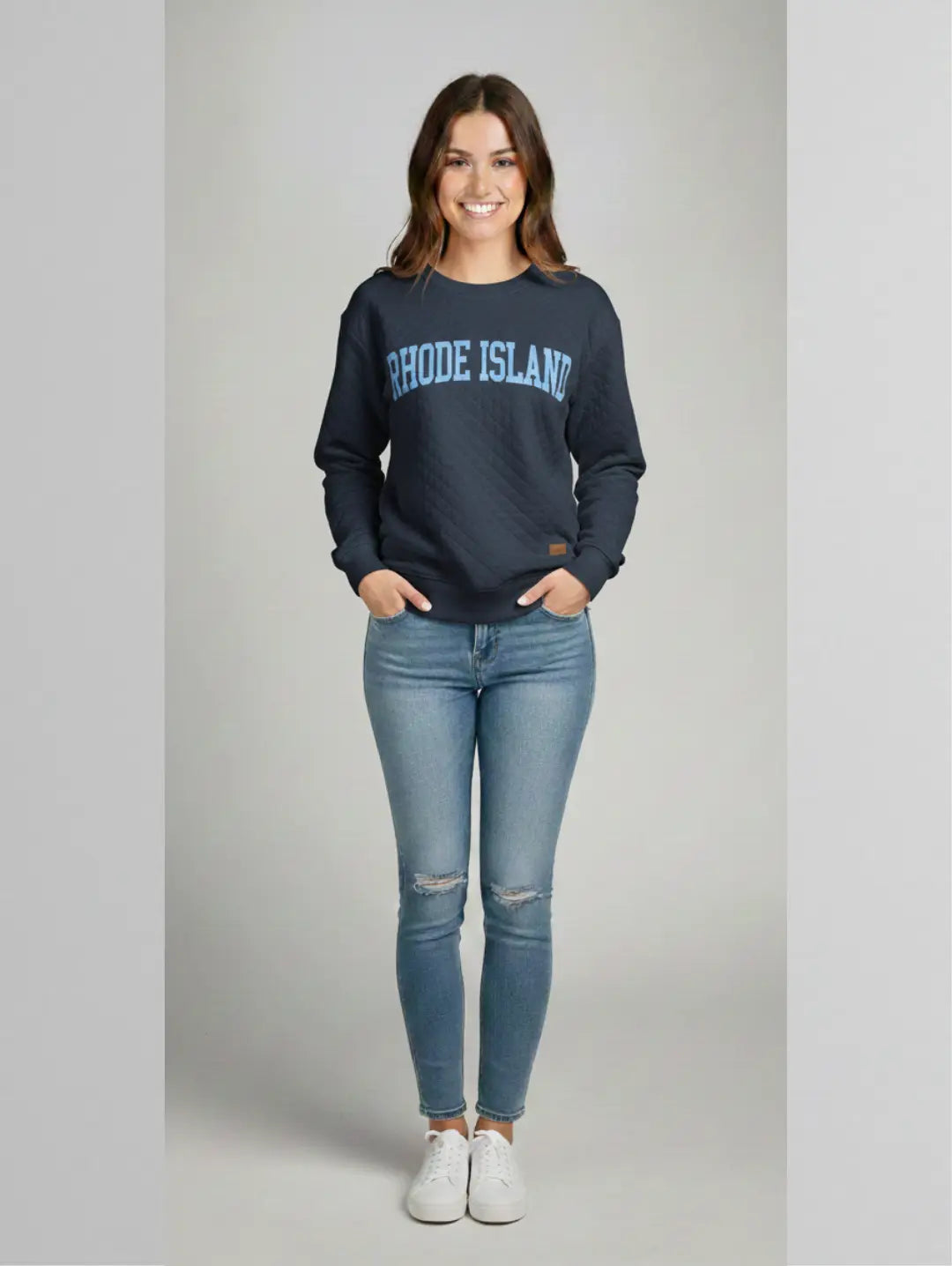 Women's Quilted Sweatshirt Oxford Blue